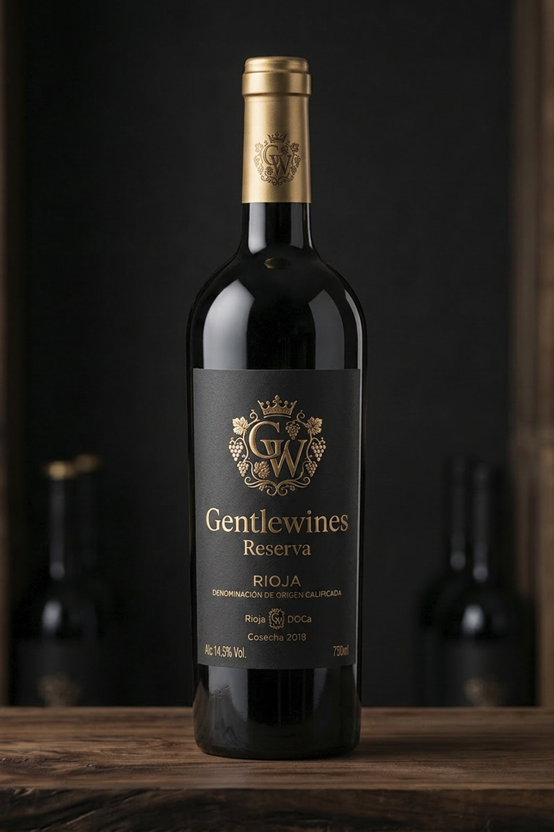Botella de vino negra minimalista — el diseño como declaración de identidad